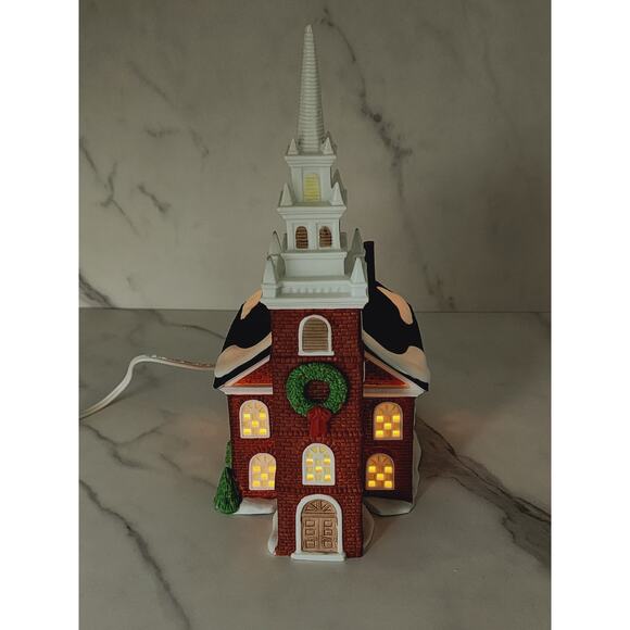 Department 56 Old North Church New England Village 1988 w/ Box Lighted House - Picture 14 of 16